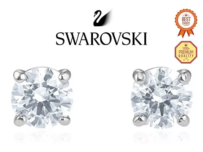 Swarovski 5509937 Stud White Rodium Sparkle Earrings 5509937
