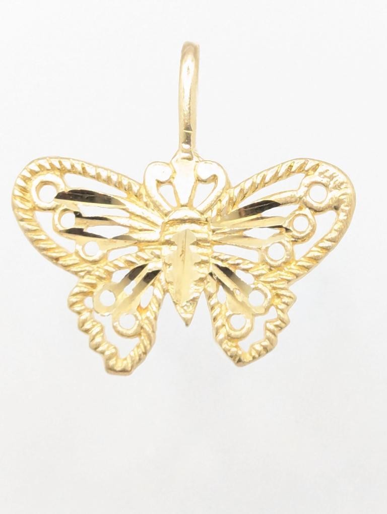 14K Yellow 0.7G Gold Graceful Butterfly Pendant