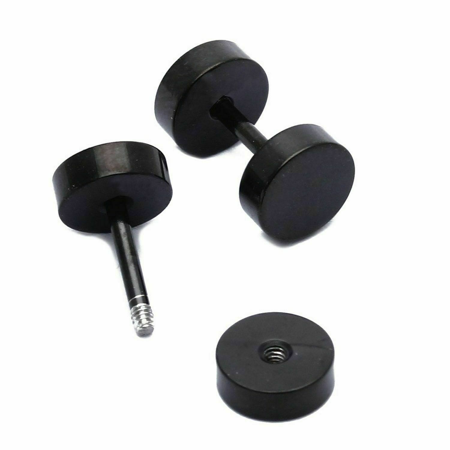 Flat Back Surgical Stainless Steel Stud Earrings for Women Men Piercing Jewelry