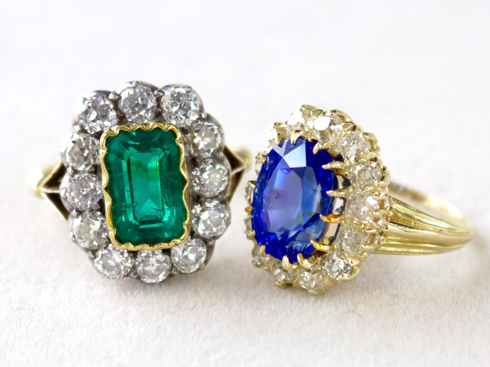 4.81Ct Ceylon Sapphire and 1.26Ct Diamond, 18k Yellow Gold Cluster Ring