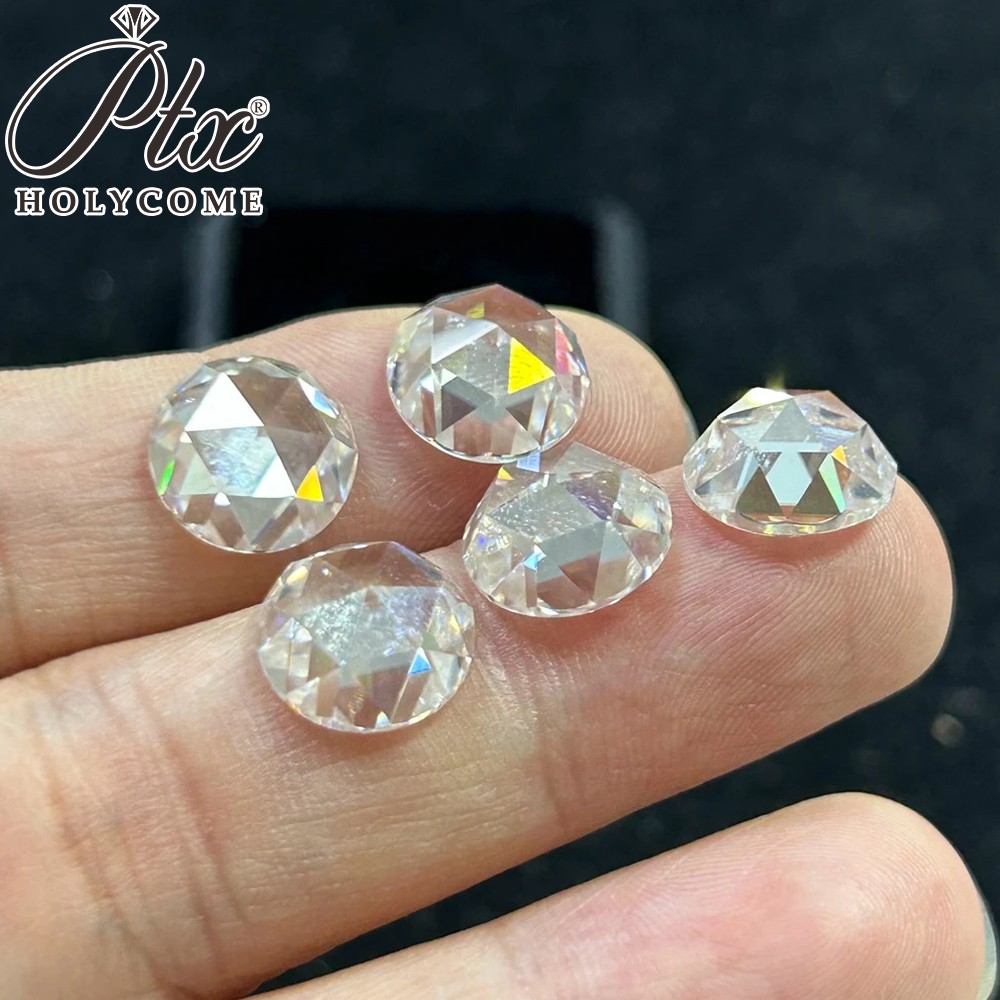 2-12mm Round Shape Flat Rose Cut Moissanite Loose Stone D Color VVS1 Gemstones