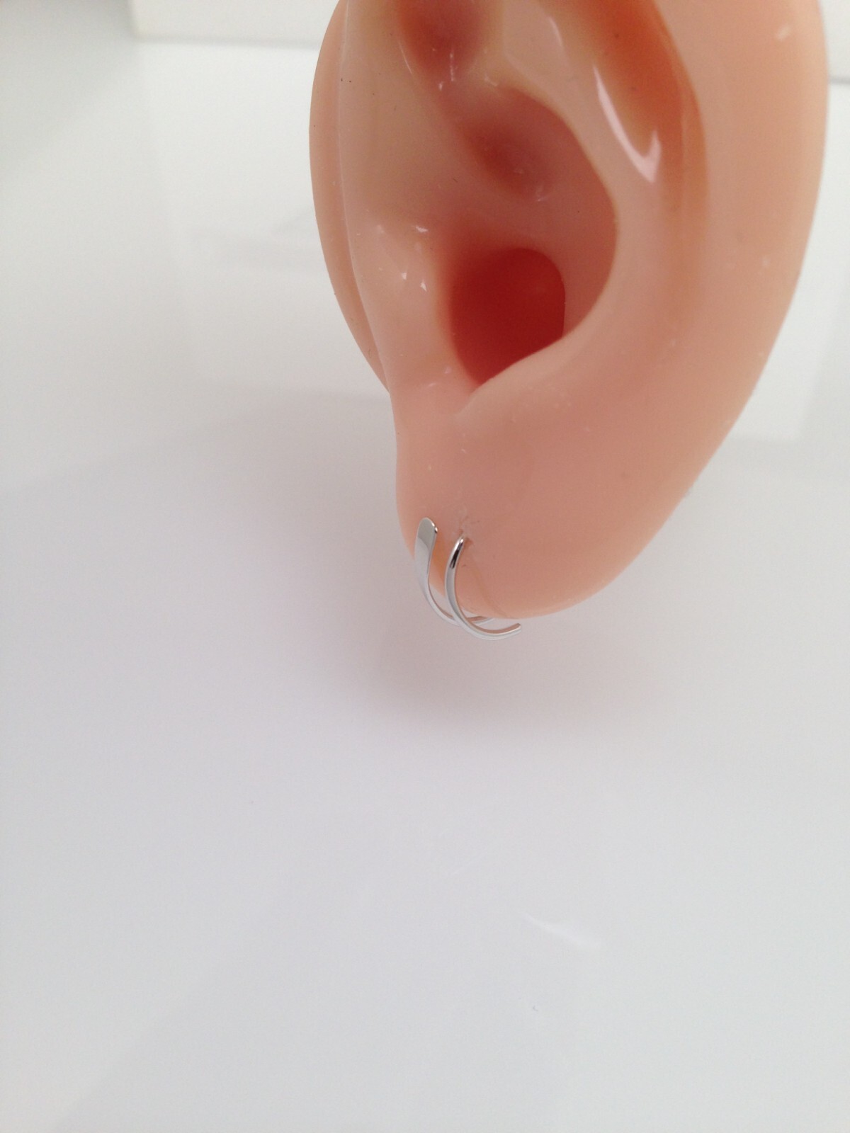925 Sterling Silver Spiral Threader Huggie Hoop Earrings 10mm x0.5mm VERY TINY