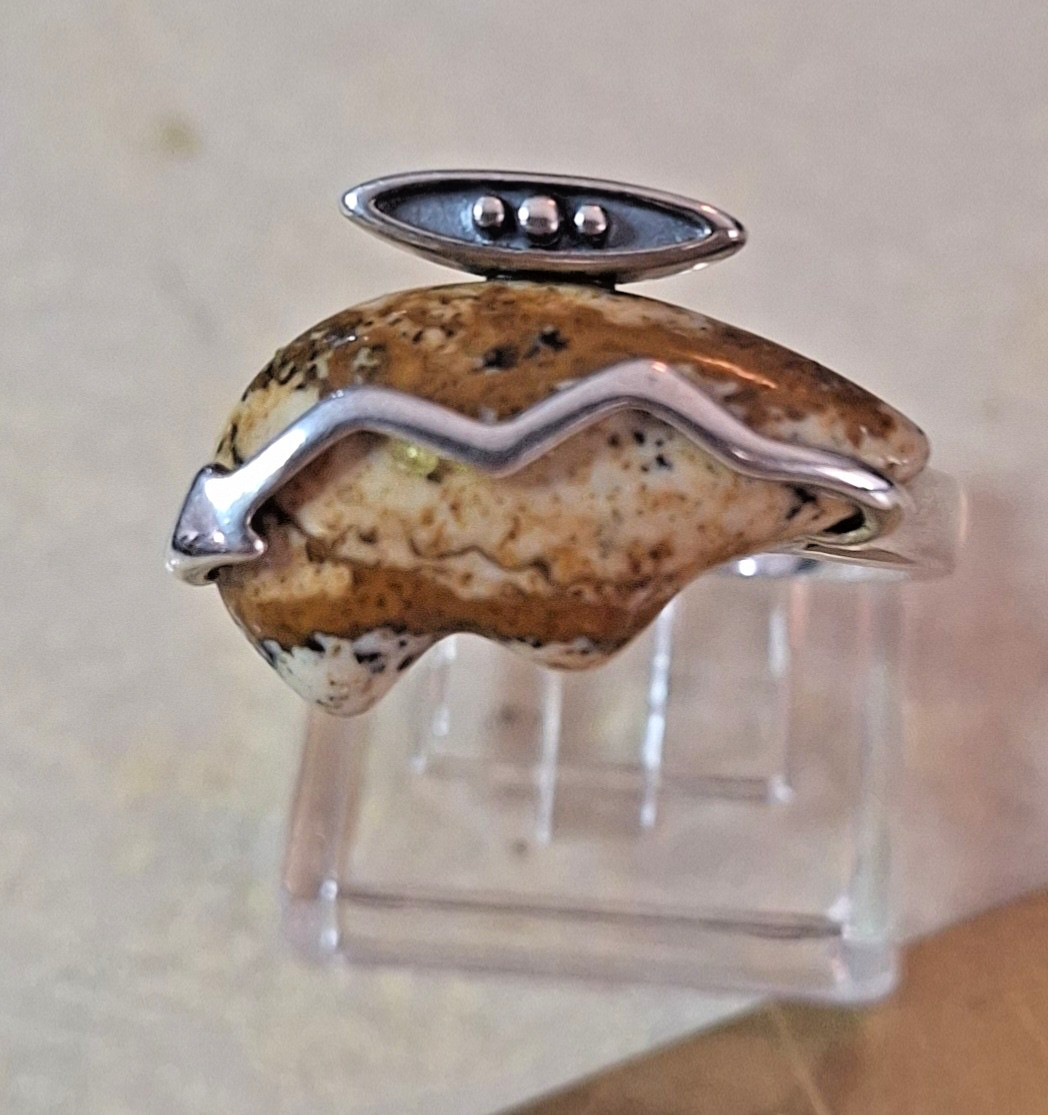Southwestern Picture Jasper Spirit Bear Ring 10 Carolyn Pollack American West