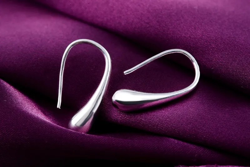 925 Sterling Silver Threader Drop Dangle Hook Earrings teardrop hanging