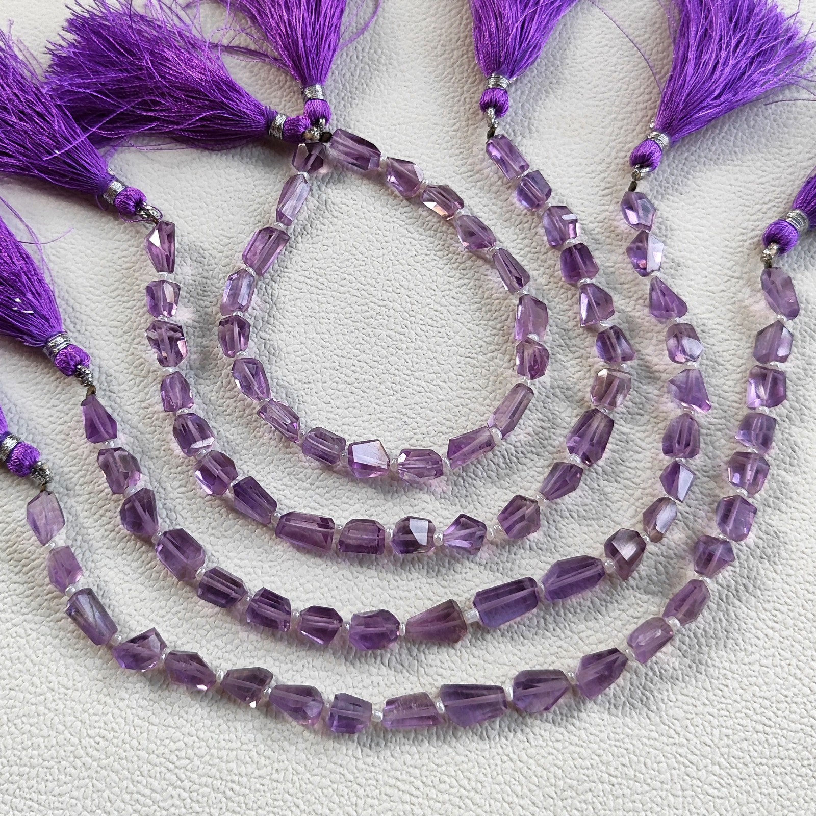 Amethyst Gemstone Faceted Nugget Beads Strand 7-10 mm Brazil 8″ Jewelry Making