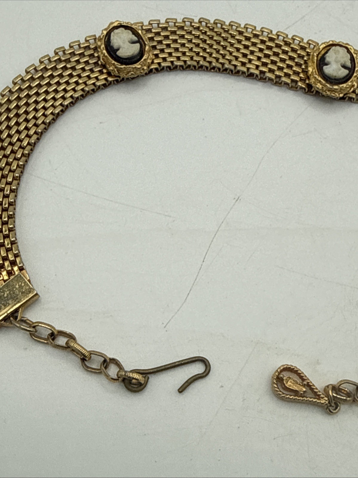 Vintage Victorian Mesh Charm Choker Necklace 16”