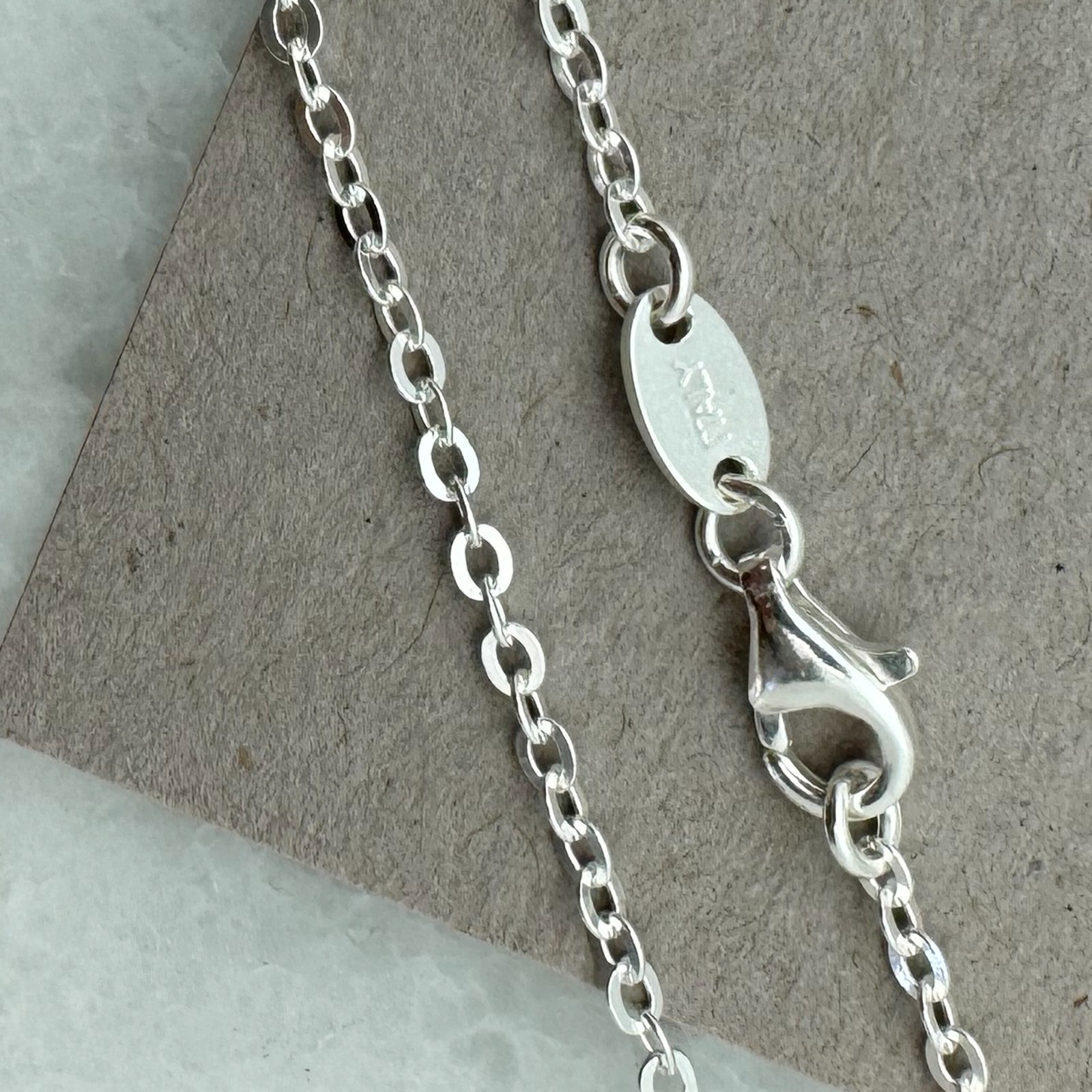 Sterling Silver Necklace – 2.3mm Strong Flat Cable Chain – All Sizes 7-36 Inches