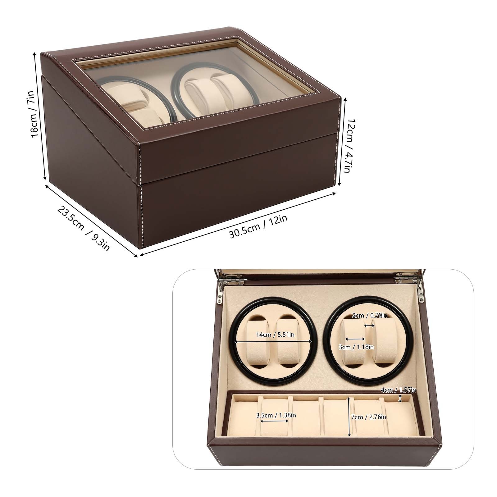 4+6 Automatic Watch Winder Watch Display Box Luxury Storage Case Self-winding