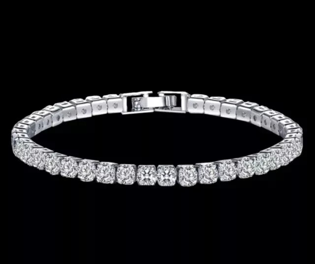 8CT Round Lab Created Diamond Women’s Tennis Bracelet 14K White Gold Plated