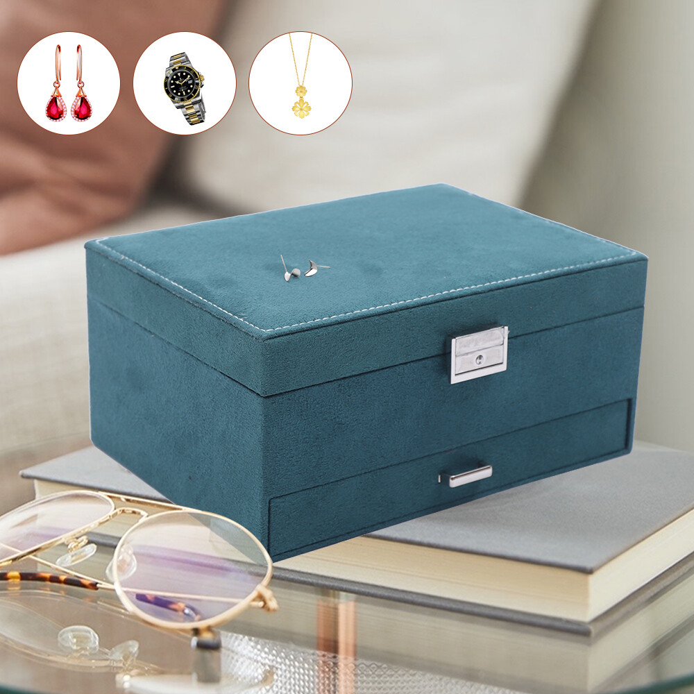 3 Layers Jewelry Box Organizer Large Capacity Ring Earring Necklace Storage New
