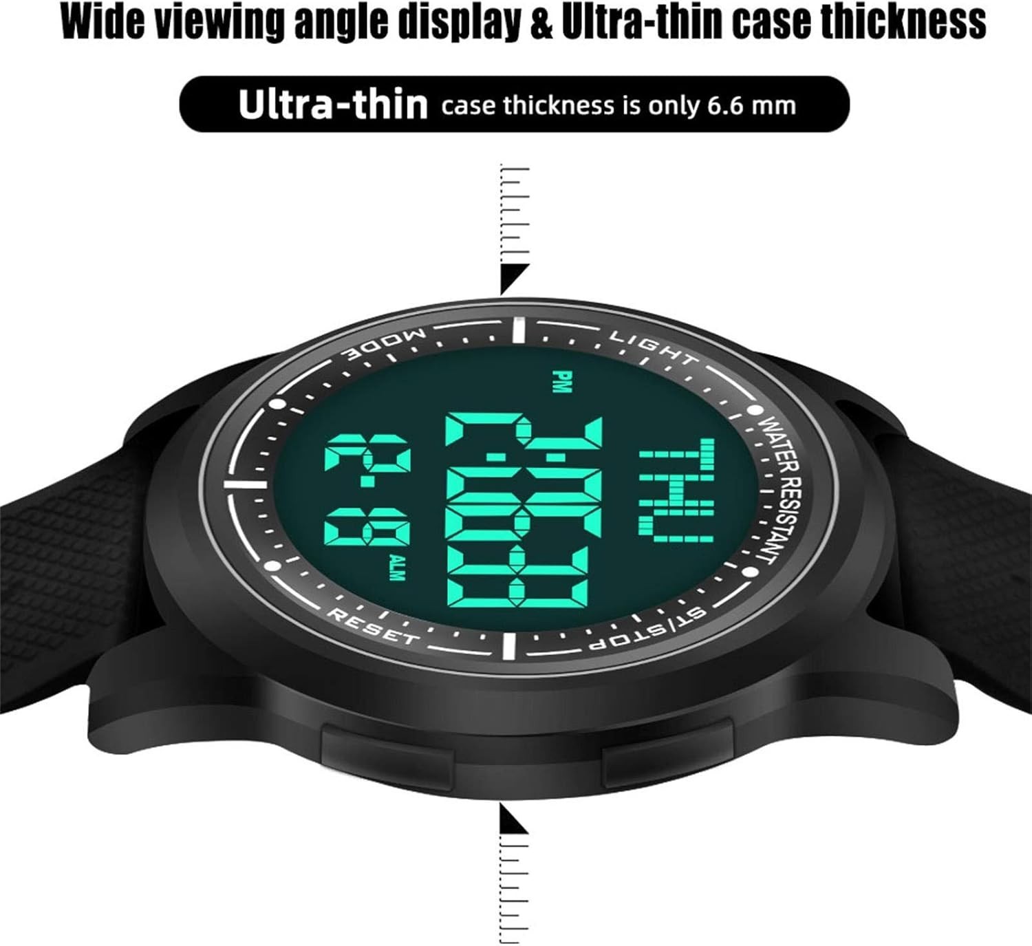 Digital Watch Waterproof with Stopwatch Alarm Countdown Dual Time for Men Women