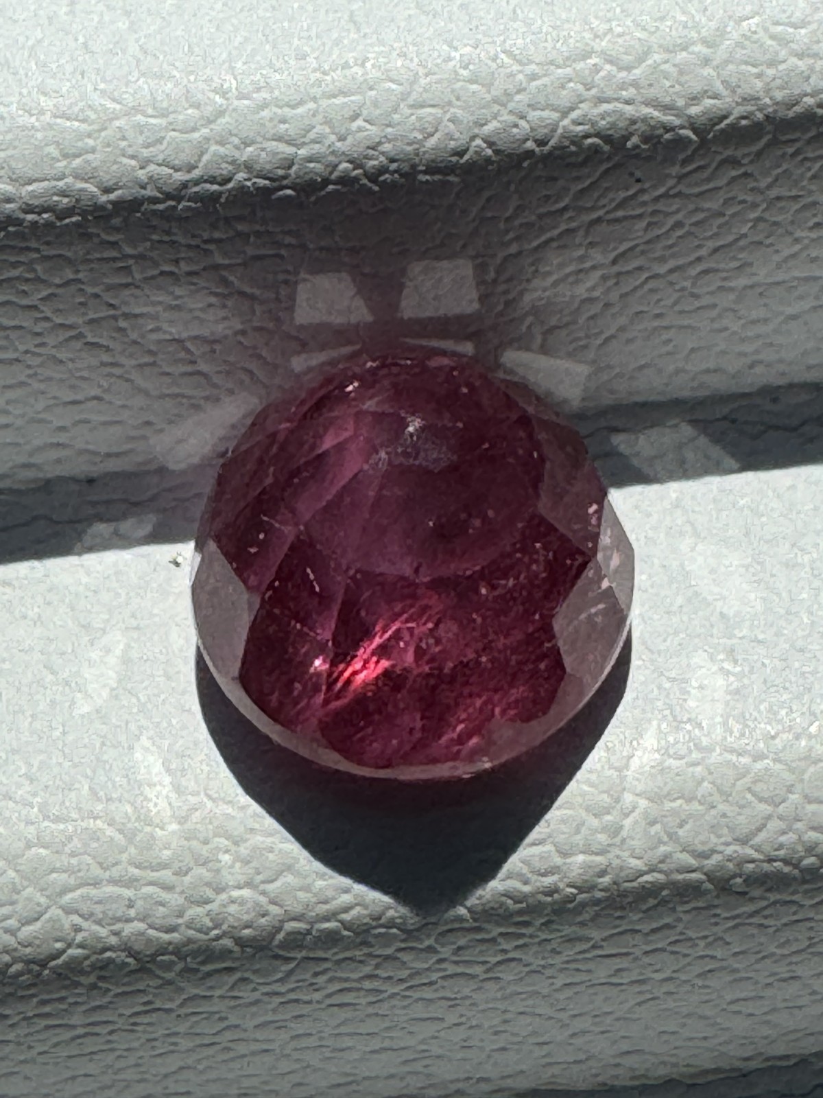 Dark Red RUBY. 7.8 mm Round, Slight Inclusion. 3.45 Carats. Free Shipping