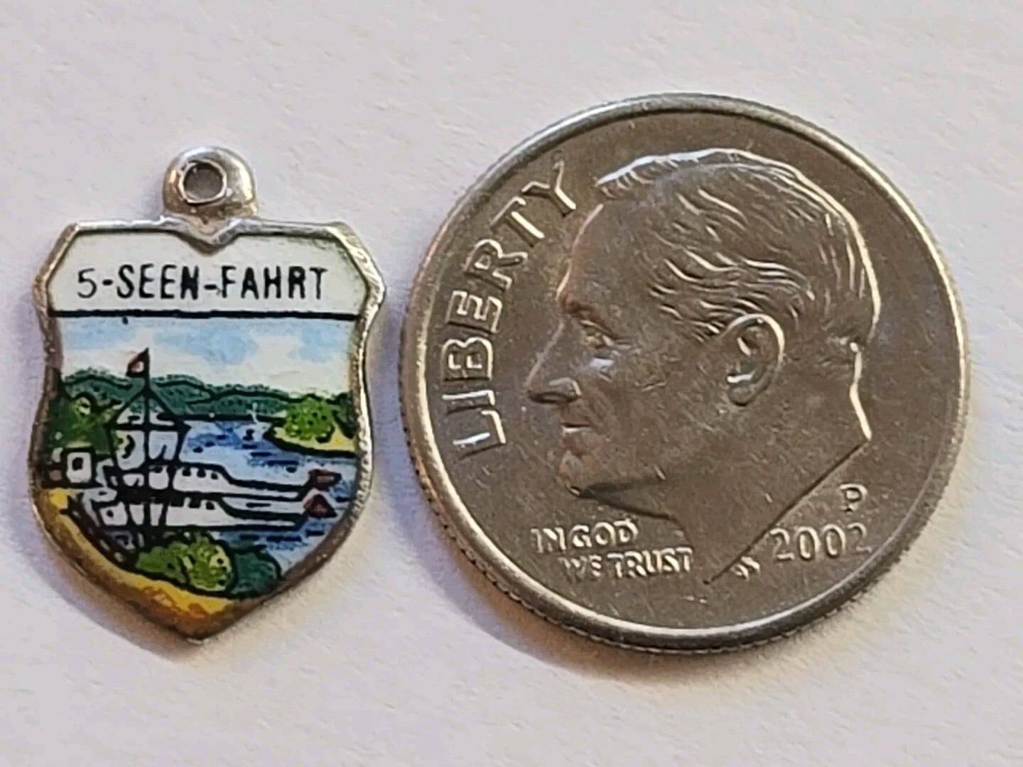 Sterling Silver ~ GERMANY Charm ~ “5 SEEN FAHRT” ~ Beautiful SCENERY ~ Vintage