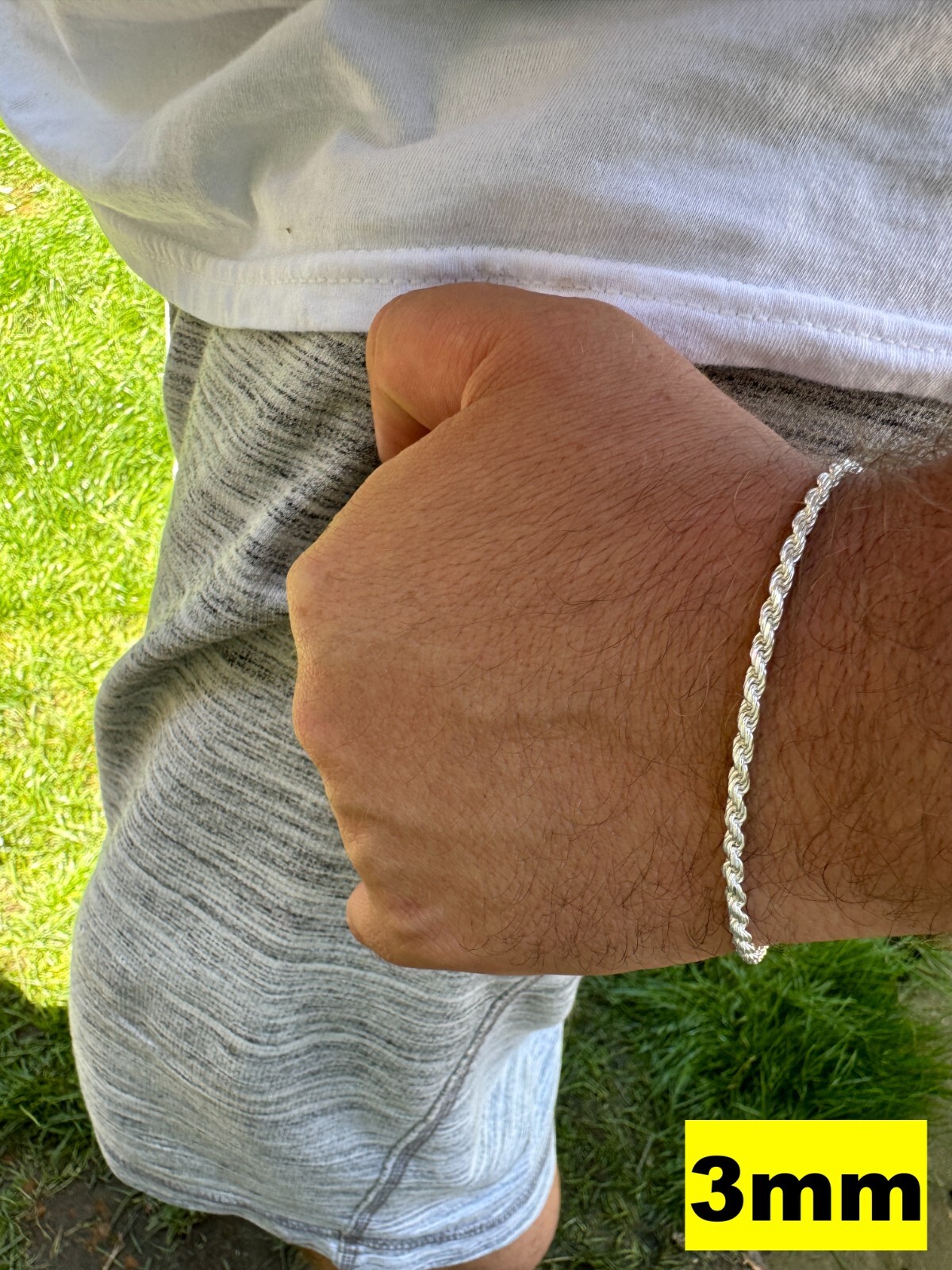 Real Solid 925 Sterling Silver Rope Bracelet 2mm-6mm Men’s Women’s 6-9″