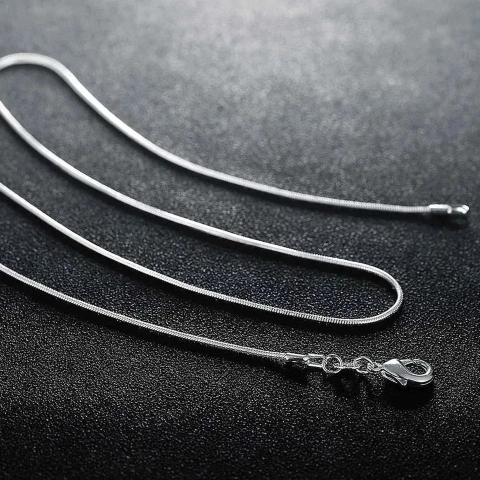 5/10PCS wholesale 925 sterling solid silver 1MM 16-30inch snake chain necklace