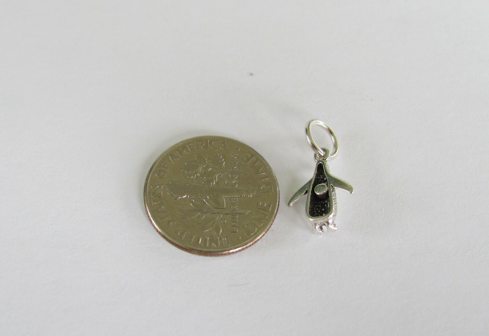 Very small Sterling Silver Penguin mini tiny charm.
