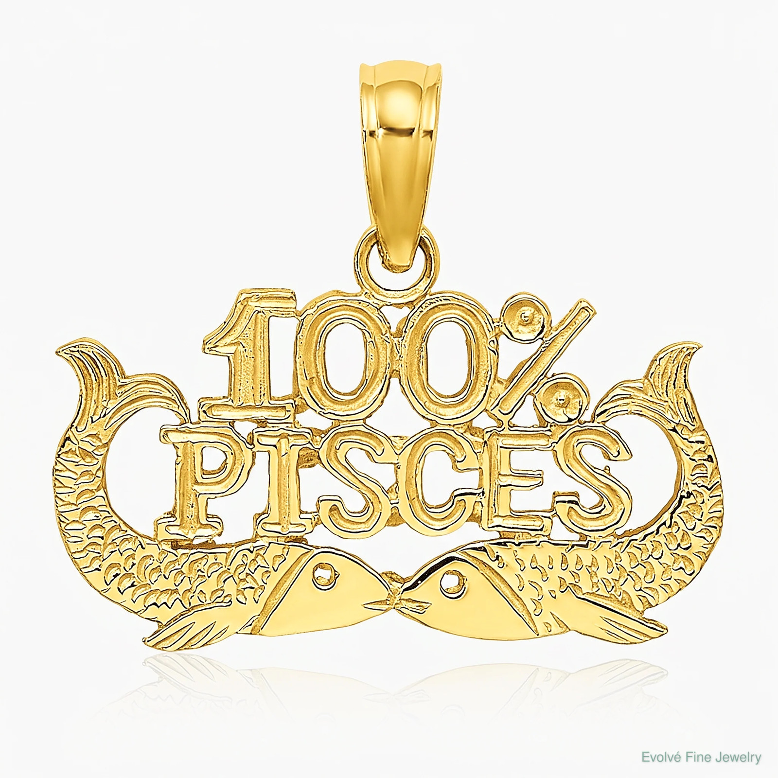 10K / 14K Yellow Gold 100% PISCES Zodiac Charm