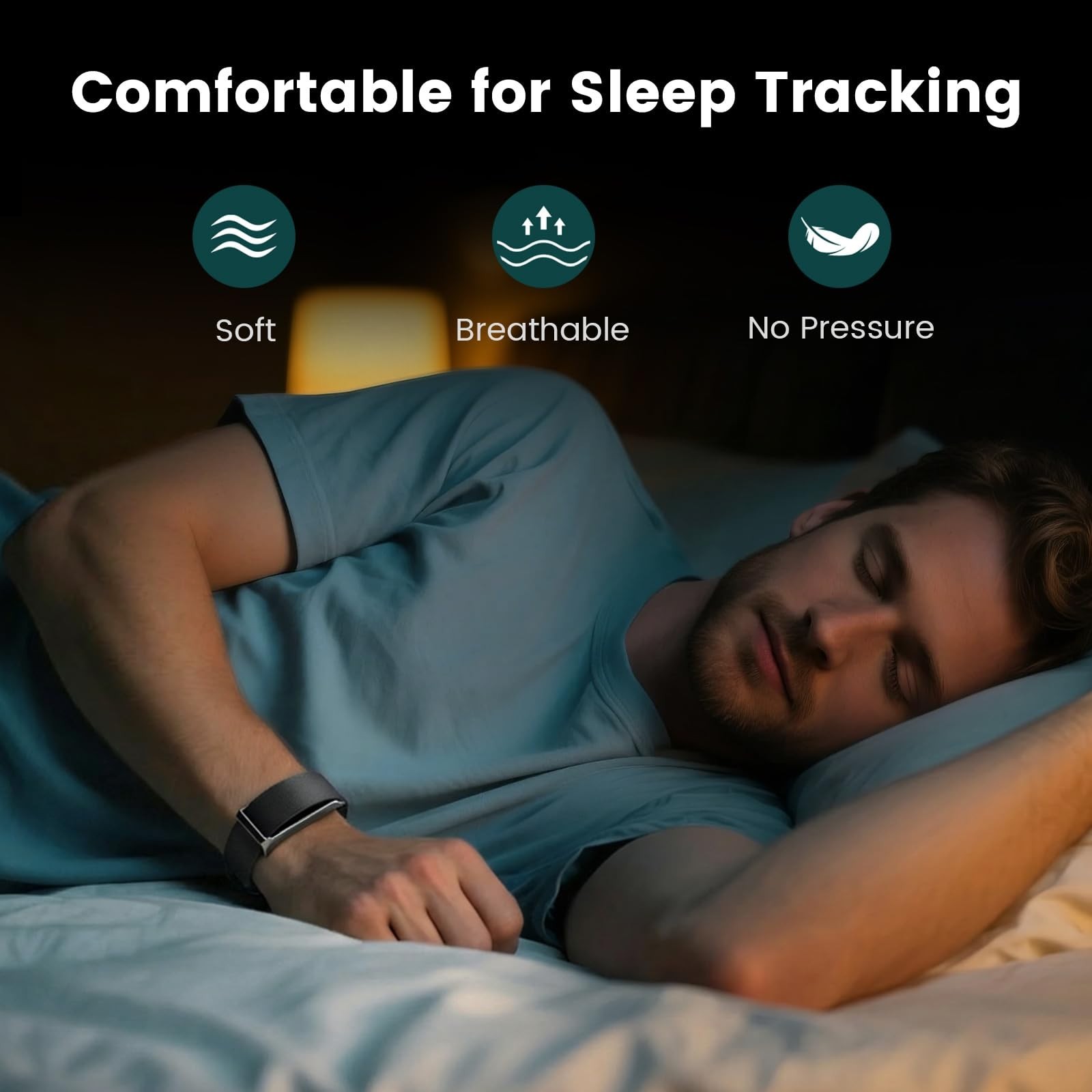 Water-Resistant Adjustable Rubber Band Strap for Smart Fitness Tracker – Soft &