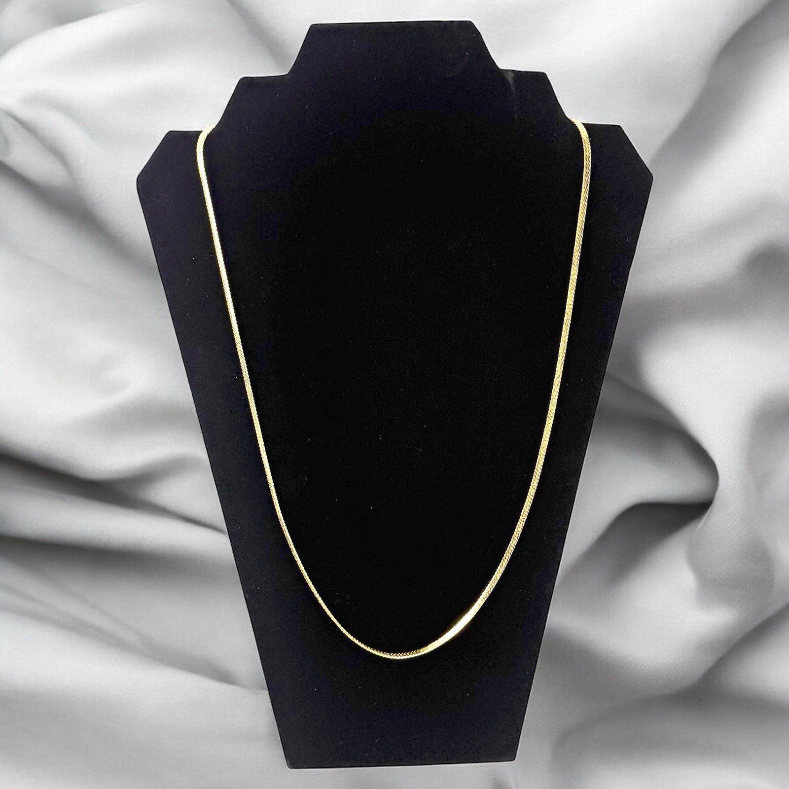 14K GP Gold Plated 2mm Wide Flat Herringbone Chain Stamped 14k GP Necklace 30” L
