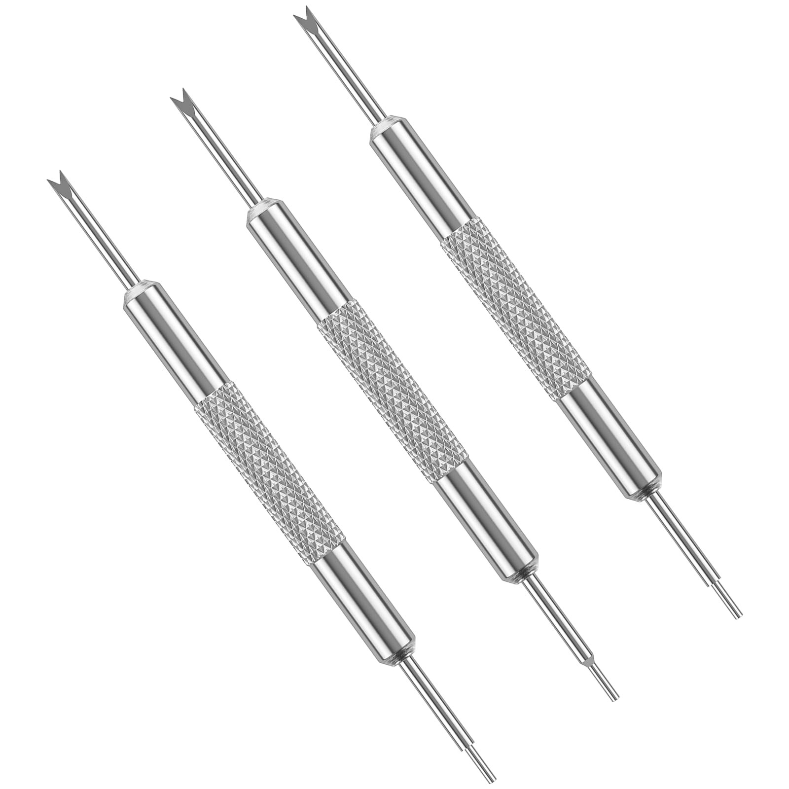 Mabor 3 Pack Stainless Steel Spring Bar Tool Double-Ended Watch Band Silver