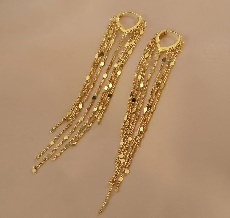Long Tassel Dangle Drop Earrings for Woman Tassel Dangling Earrings 925 Silver