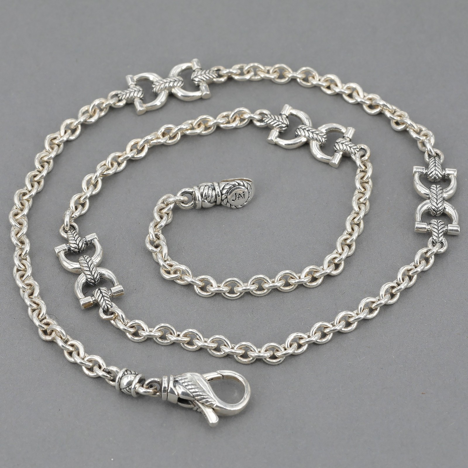 JAI by John Hardy QVC 18″ Sterling Silver Horse Bit Station Equestrian Necklace