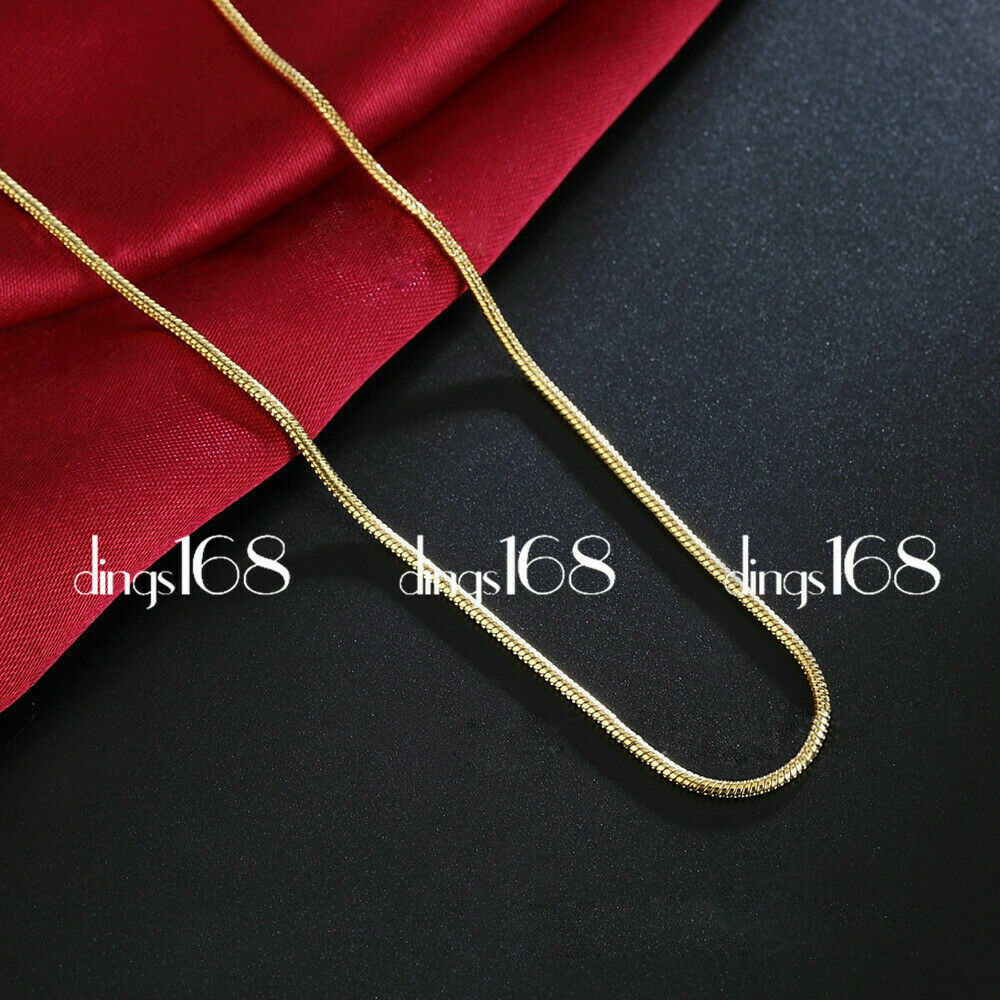 18K Gold Filled Tarnish-Free Italian 2mm Wide Snake Chain Necklace 16″ – 38 inch