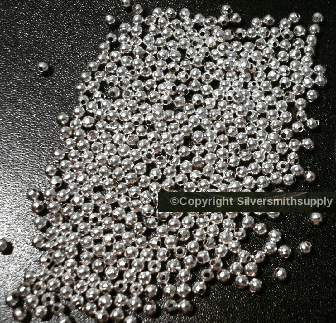 Spacer beads 2.4mm round seamed silver plated metal 500 pcs in each lot fpb056B