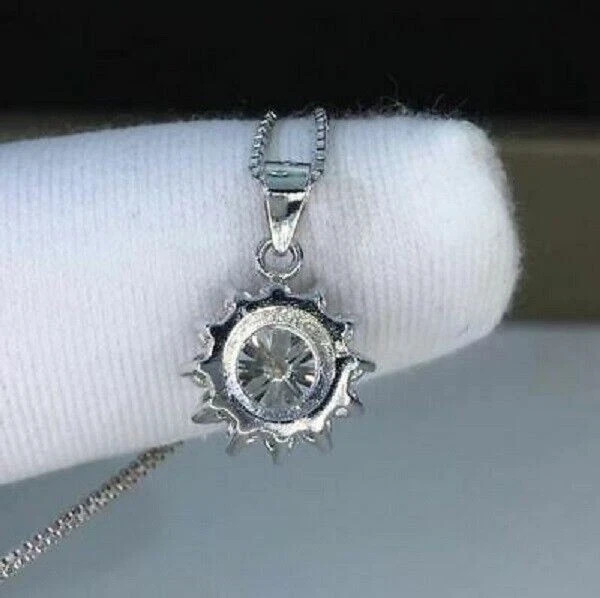 2.50Ct Natural Moissanite Snowflake Pendant Real 10K White Gold