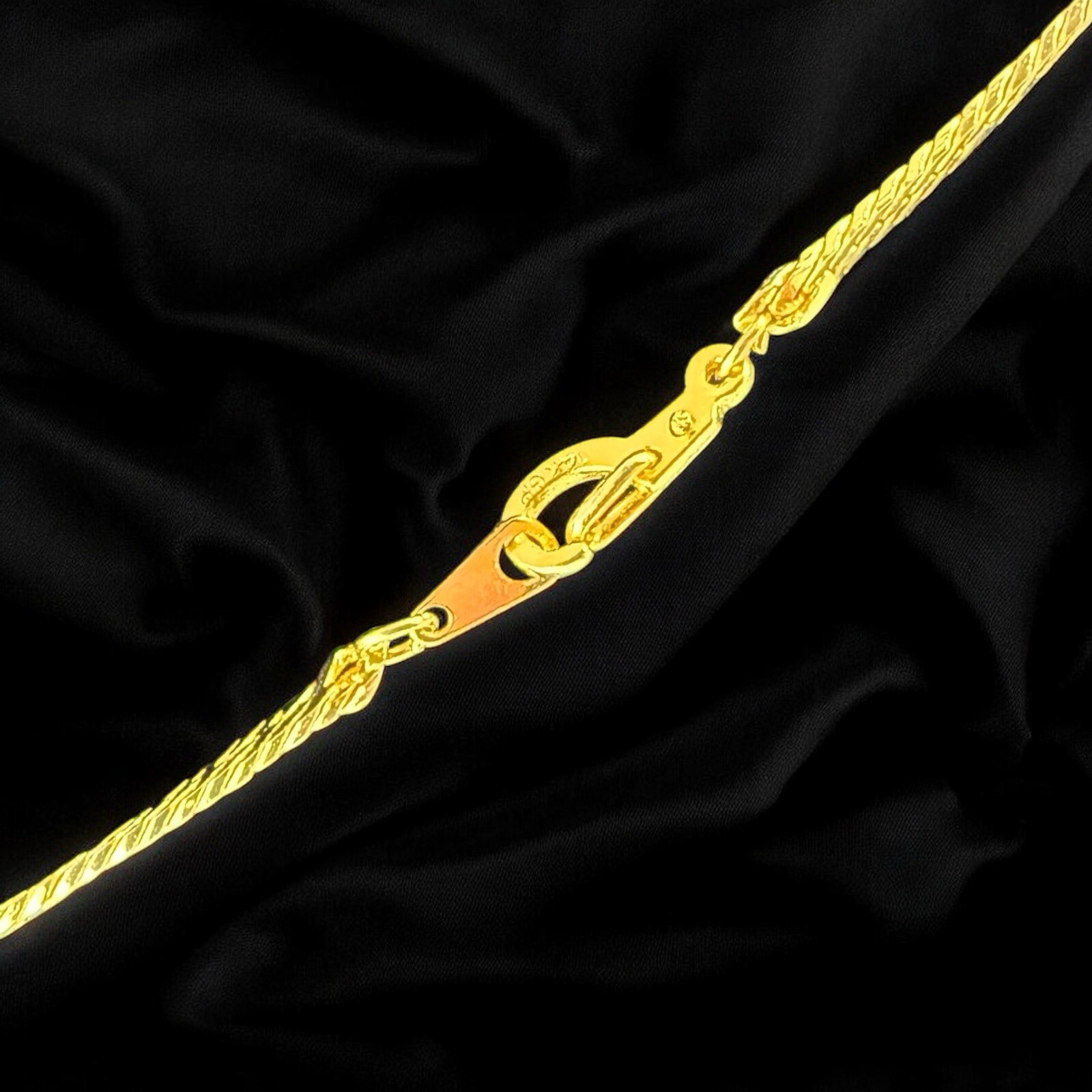 14K GP Gold Plated 2mm Wide Flat Herringbone Chain Stamped 14k GP Necklace 30” L