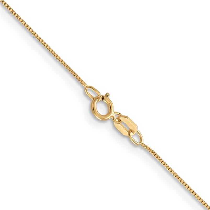 0.50mm 14K Yellow Gold Box Chain Necklace 16″ 18″ 20″ 22″ 24″ or 30″