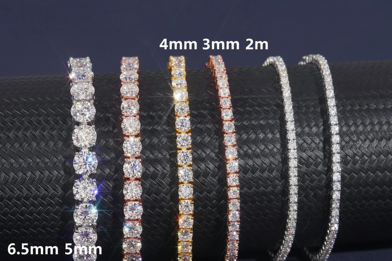 2MM–6.5MM Multicolor Moissanite Tennis Bracelets – D/VVS1 – GRA Certified