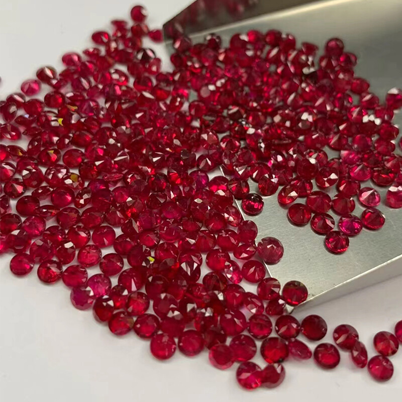 3MM~10MM Genuine Lab Grow Ruby Stone Round Cut Red Pink Ruby VVS1 Loose Gemstone