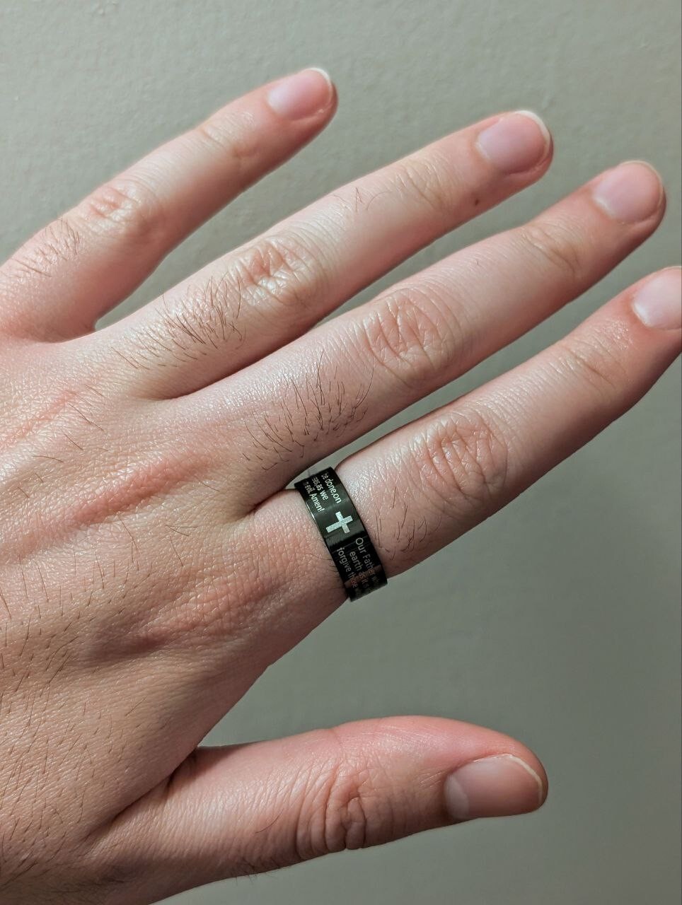 New 1PC Stainless Steel Cross Rings Unisex Jesus Christ Scripture Religious Band