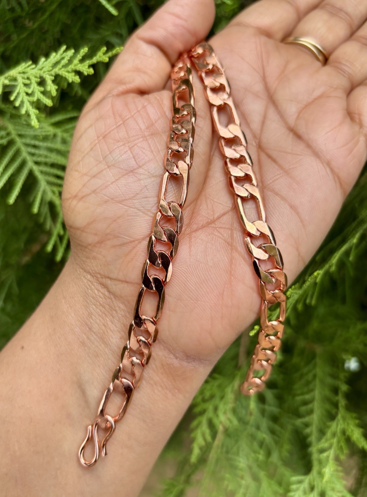20 inch Pure Copper Flat FIGARO Chain Necklace, Healing Copper Jewelry Spiritual
