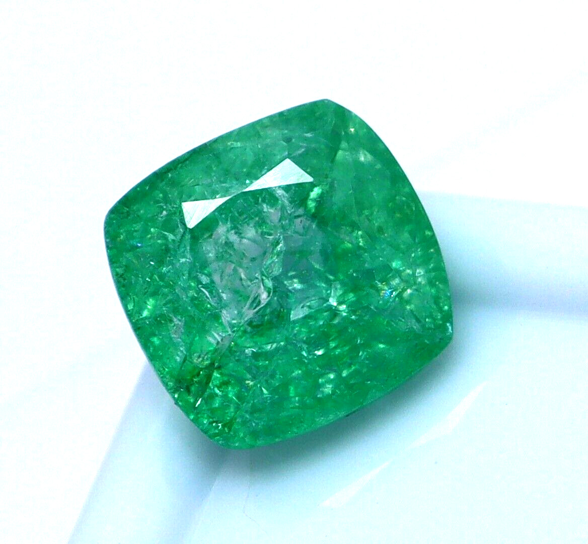 Natural Green Emerald 4.75 Ct Colombian Cushion Cut Certified Loose Gemstone
