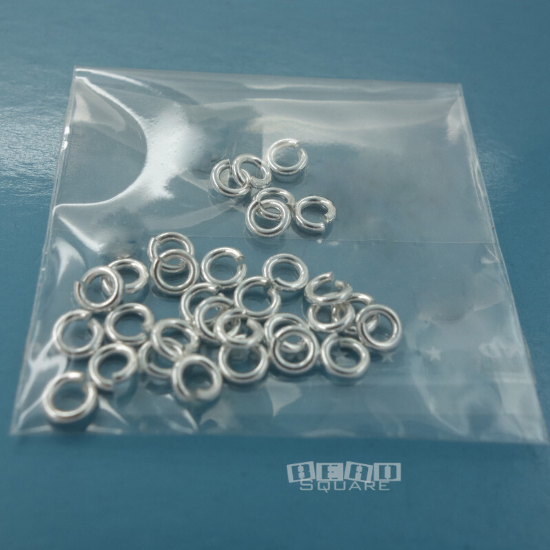 30 PC Solid Sterling Silver 4mm 19 Gauge/0.9mm Open Jump Ring Connector #33463