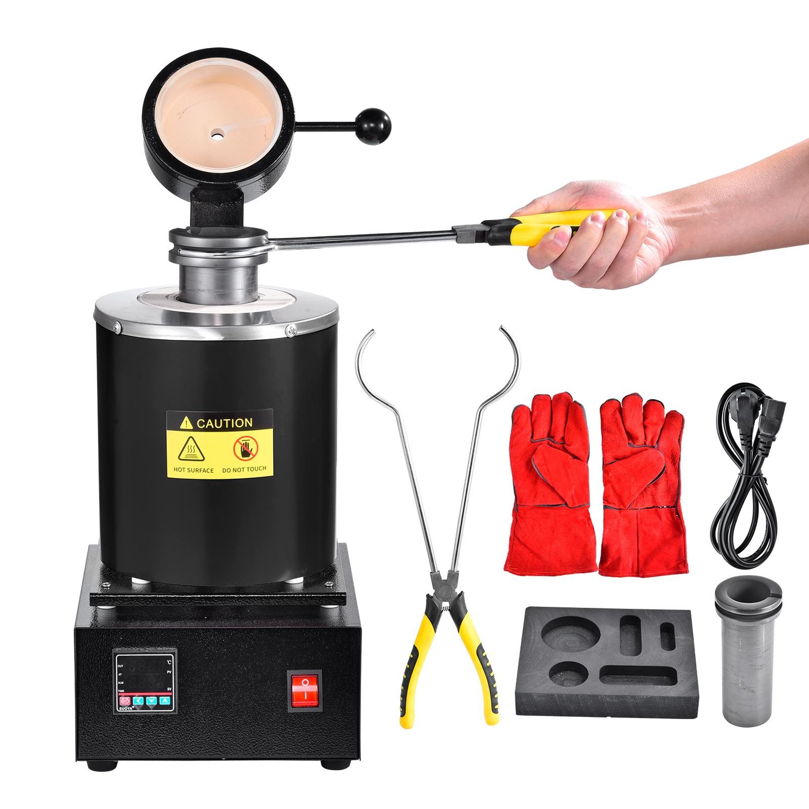 1500W 3 kg Gold Melting Furnace Digital Smelting Furnace Smelter 110V
