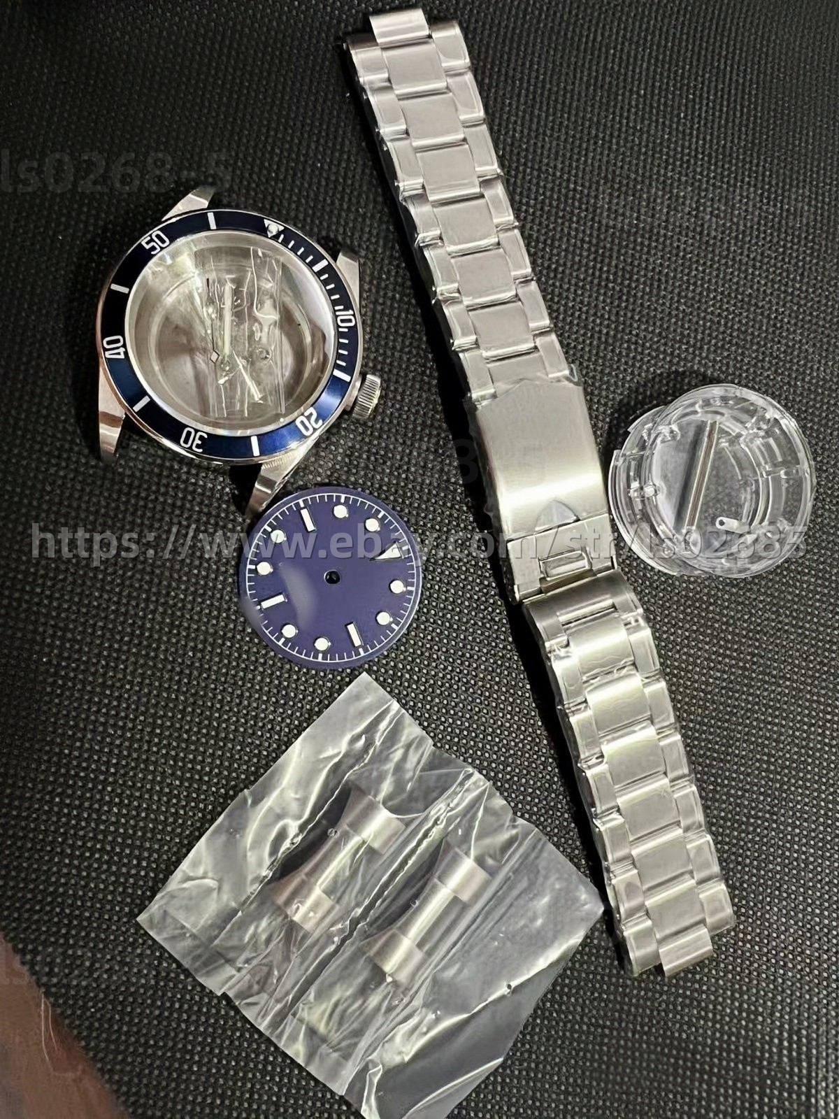 DIY SET for 2824 41MM Watch case + dial + hands + Strap Sapphire