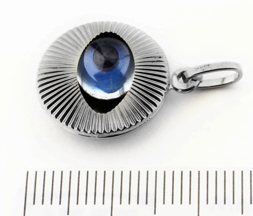 Lucky Charm Pendant Eye Of Allah Greek Turkish 18Kt Gold 750/1000