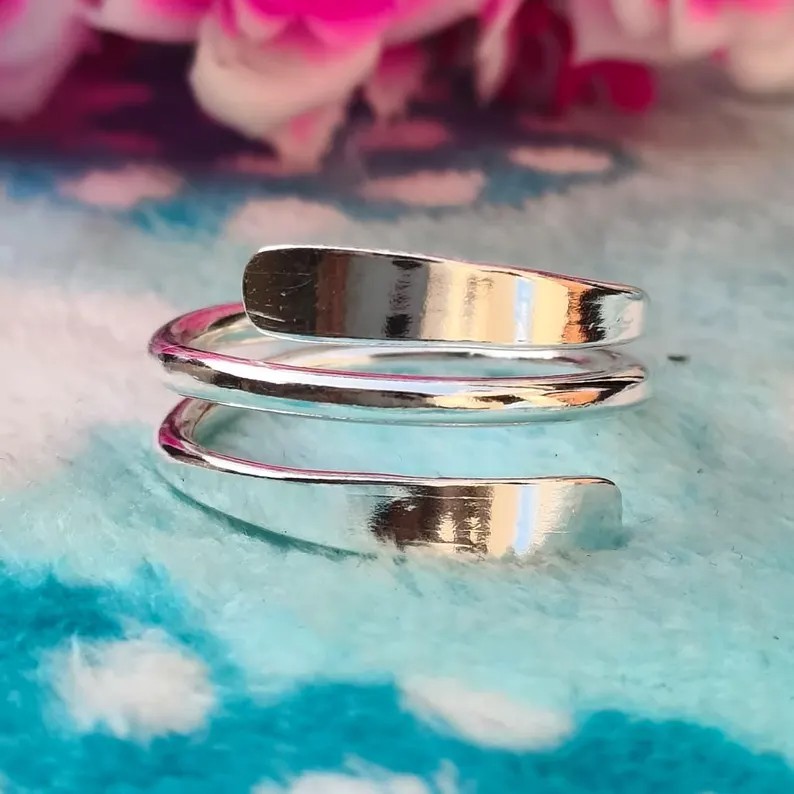 Solid 925 Silver Adjustable Ring For Women Handmade Lovely Ring All Size SR645