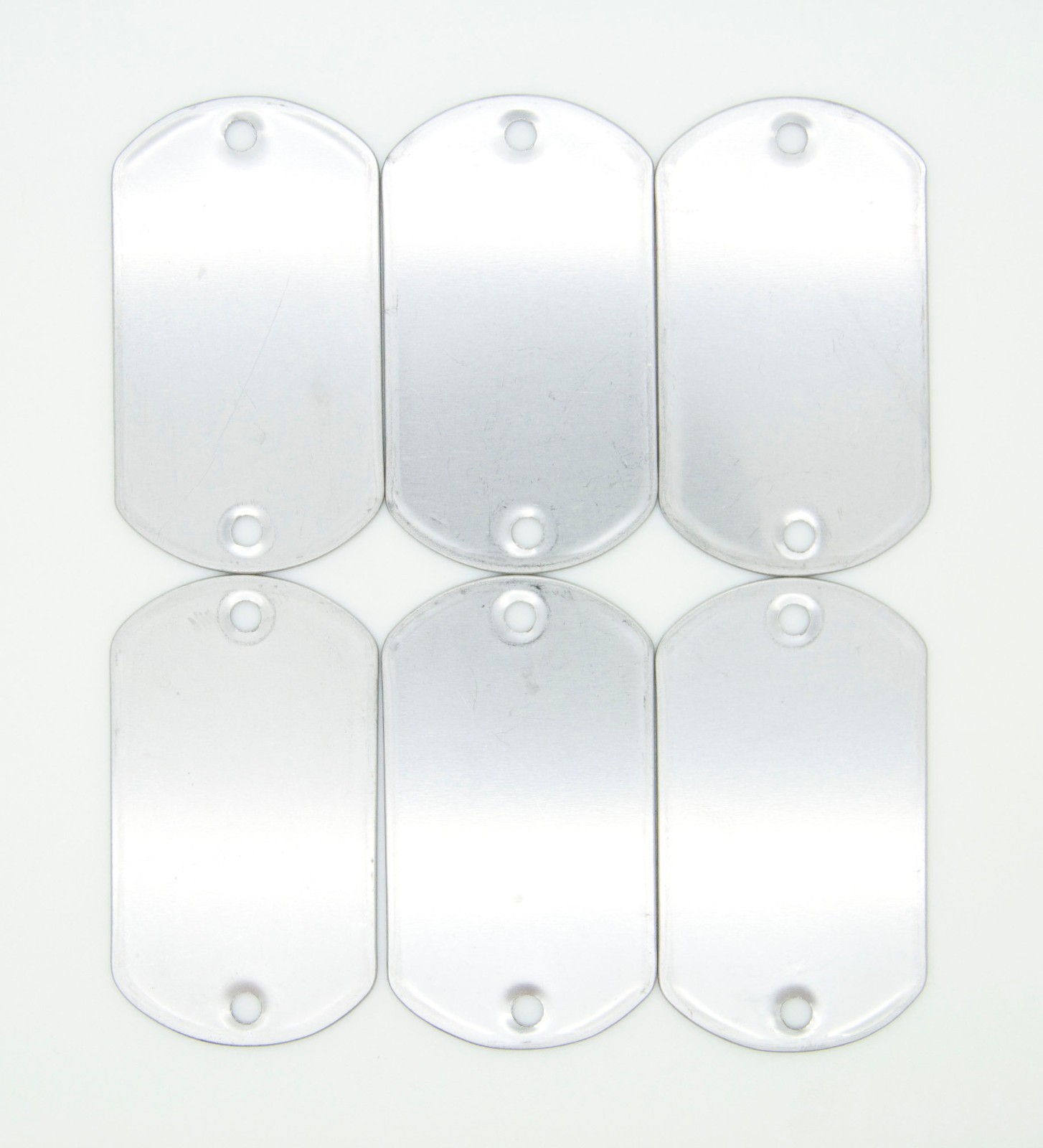 WHOLESALE 10 25 50 100 TWO HOLE BLANK DOG TAG STAINLESS STEEL MILITARY SPEC