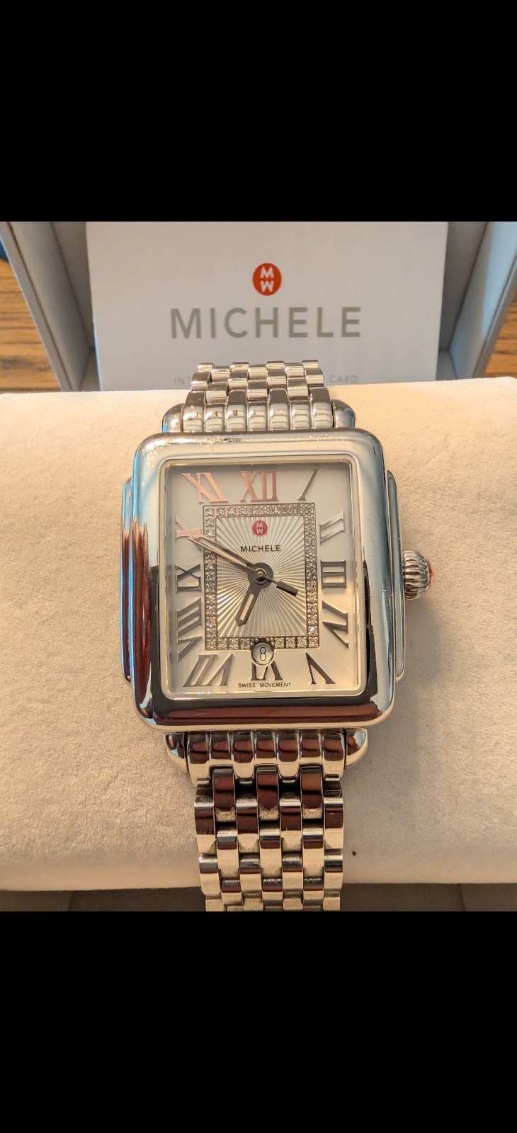 MICHELE Deco Madison 33mm Case Stainless Steel Silver for Women MWW06T000147