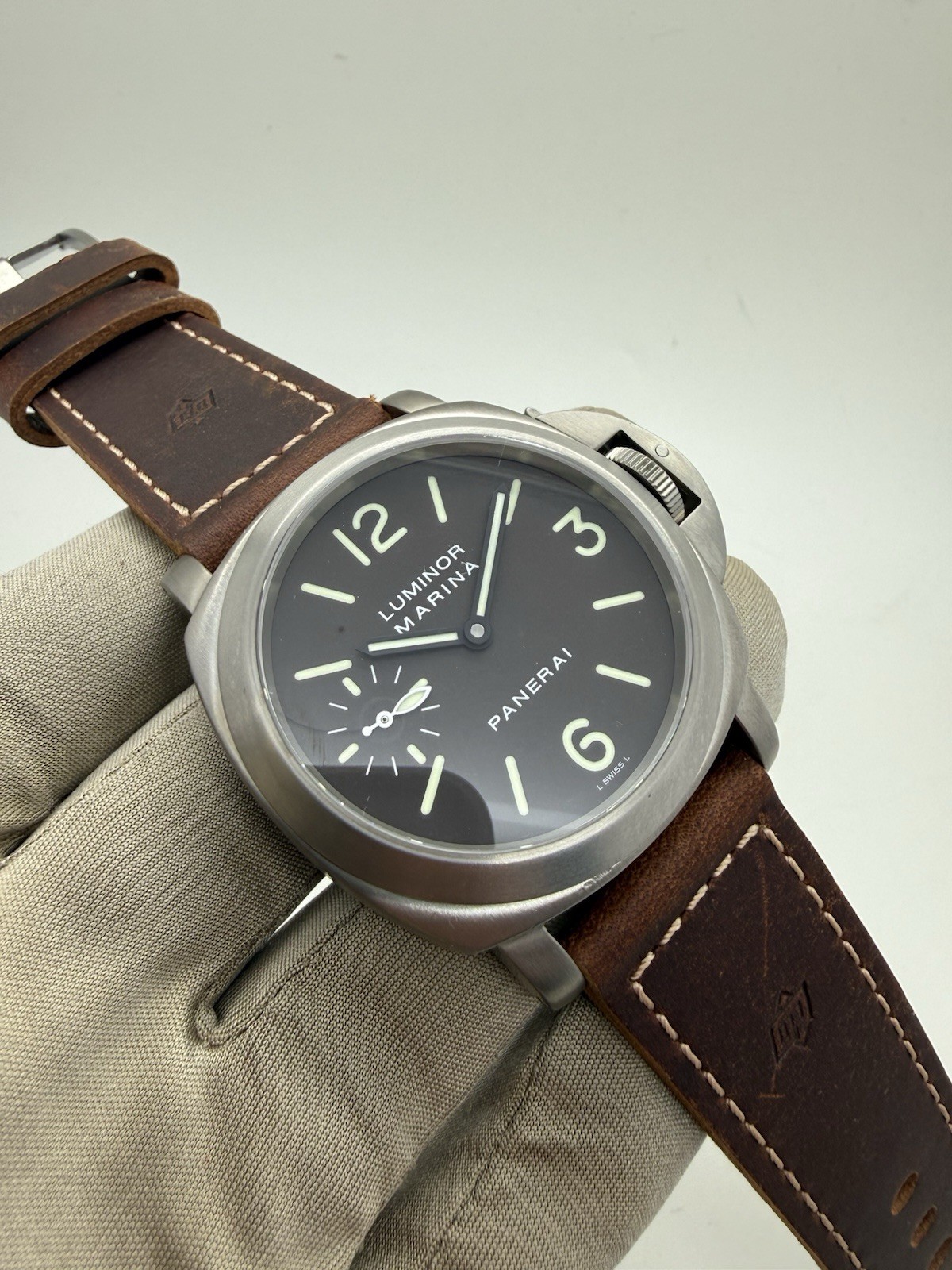 2021 Panerai Luminor 44mm Titanium Brown Dial Manual Wind PAM00061 PAM61 B+P