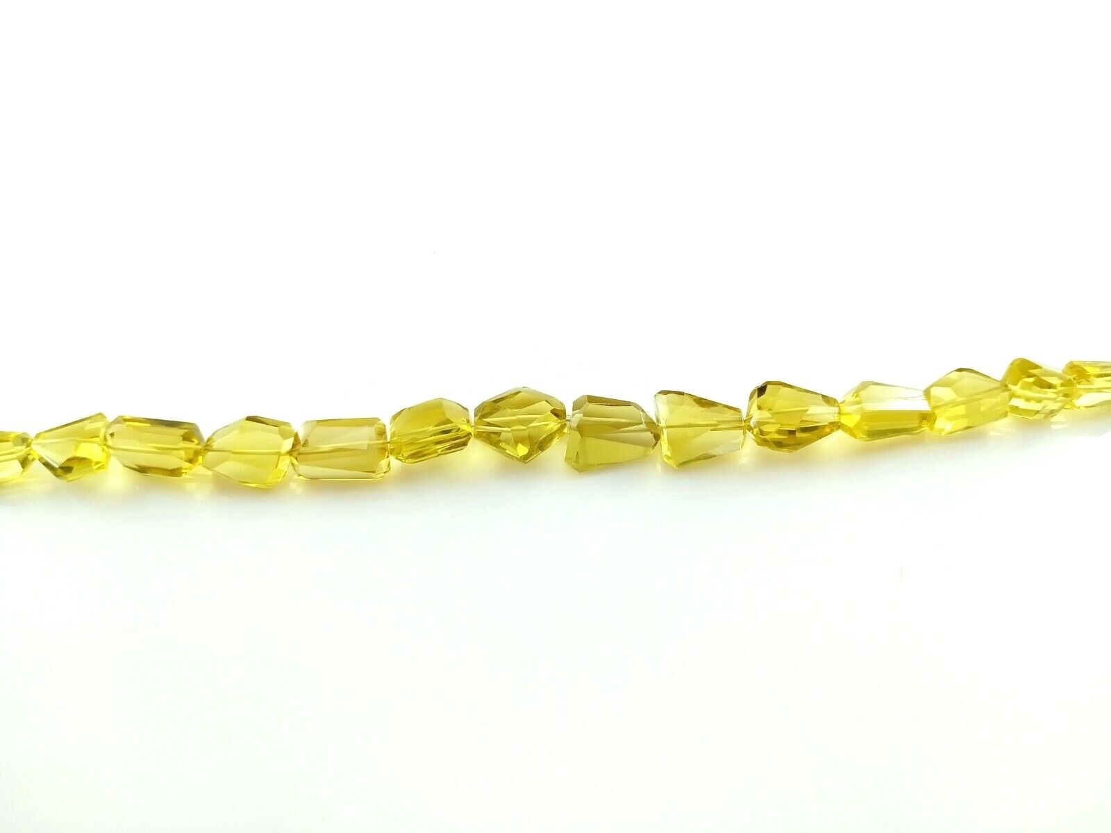 1 Strand AAA Natural Lemon Quartz Nuggets Faceted 9×12-14x16mm Beads 8″inch