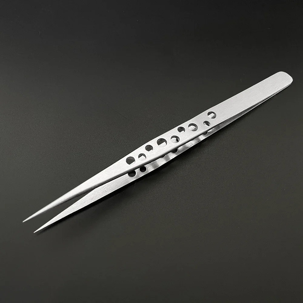 Industrial Tweezers Electronics Anti Static Curved Straight Tip Precision 2pcs