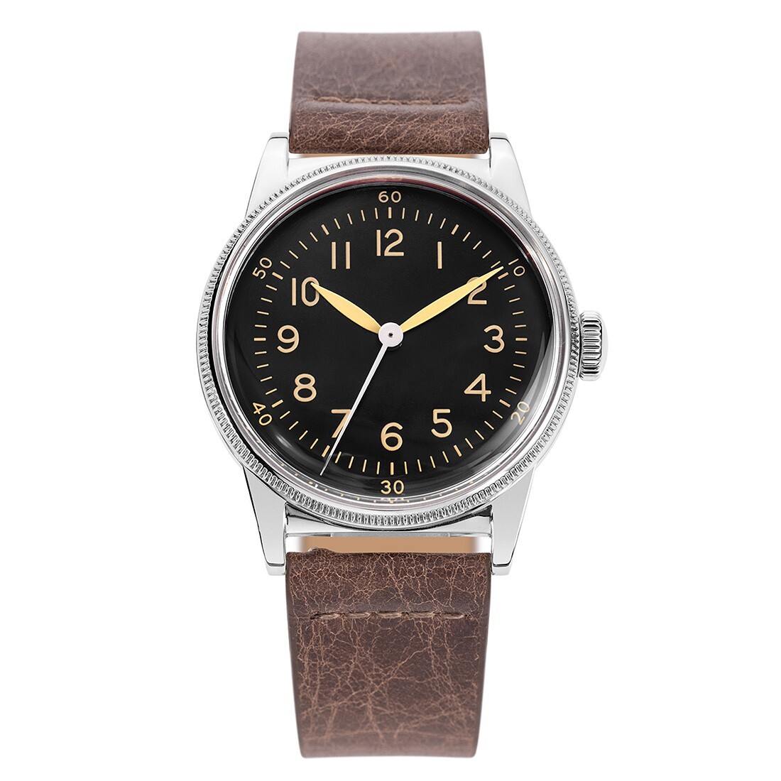 Praesidus A-11 Type Automatic Swiss Steel Brown Black Leather Men’s Watch