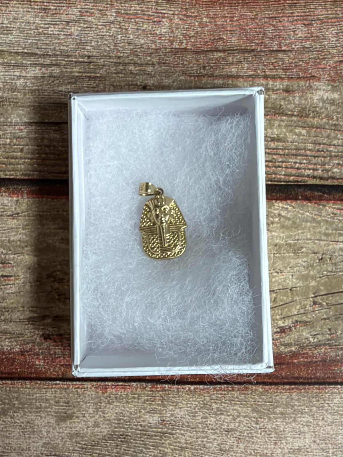 10k Yellow Gold Charm Pharaoh Head Pendant Egyptian Charm 1.3Grams