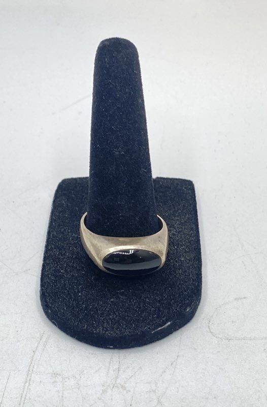 Sterling Silver 925 Black Onyx Ring & Jani Diaz Nepal Peridot Brooch Set 15.4g