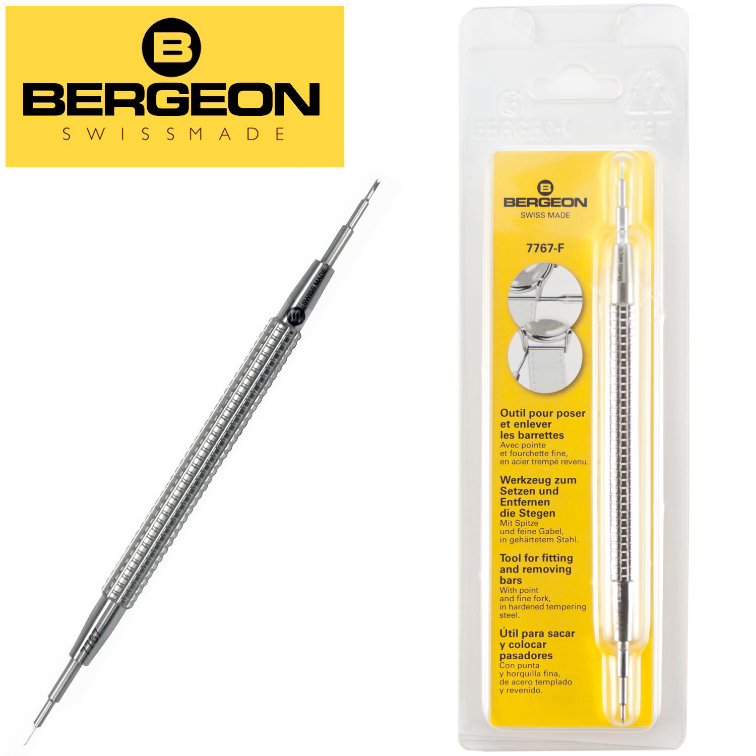 Bergeon 7767-F Spring Bar Tool for Watch Bands Swiss Made (6767-F) with Extras!